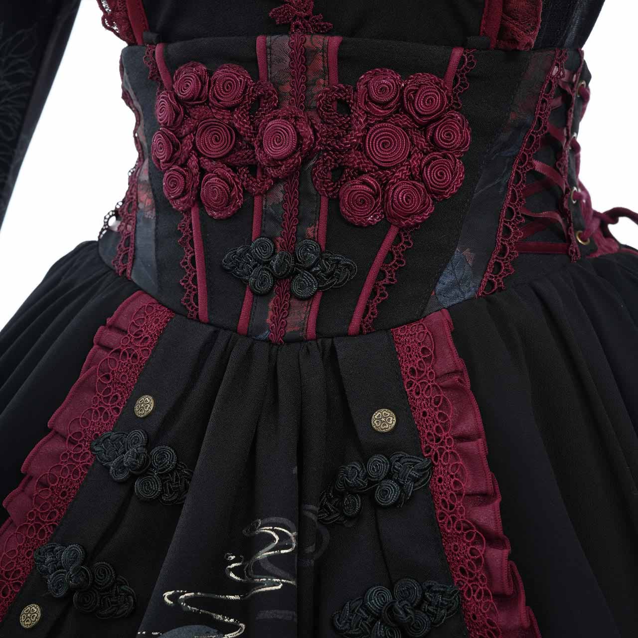 OZZON JAPAN / 桃花幻夢・花揺ぼんぼりスカート