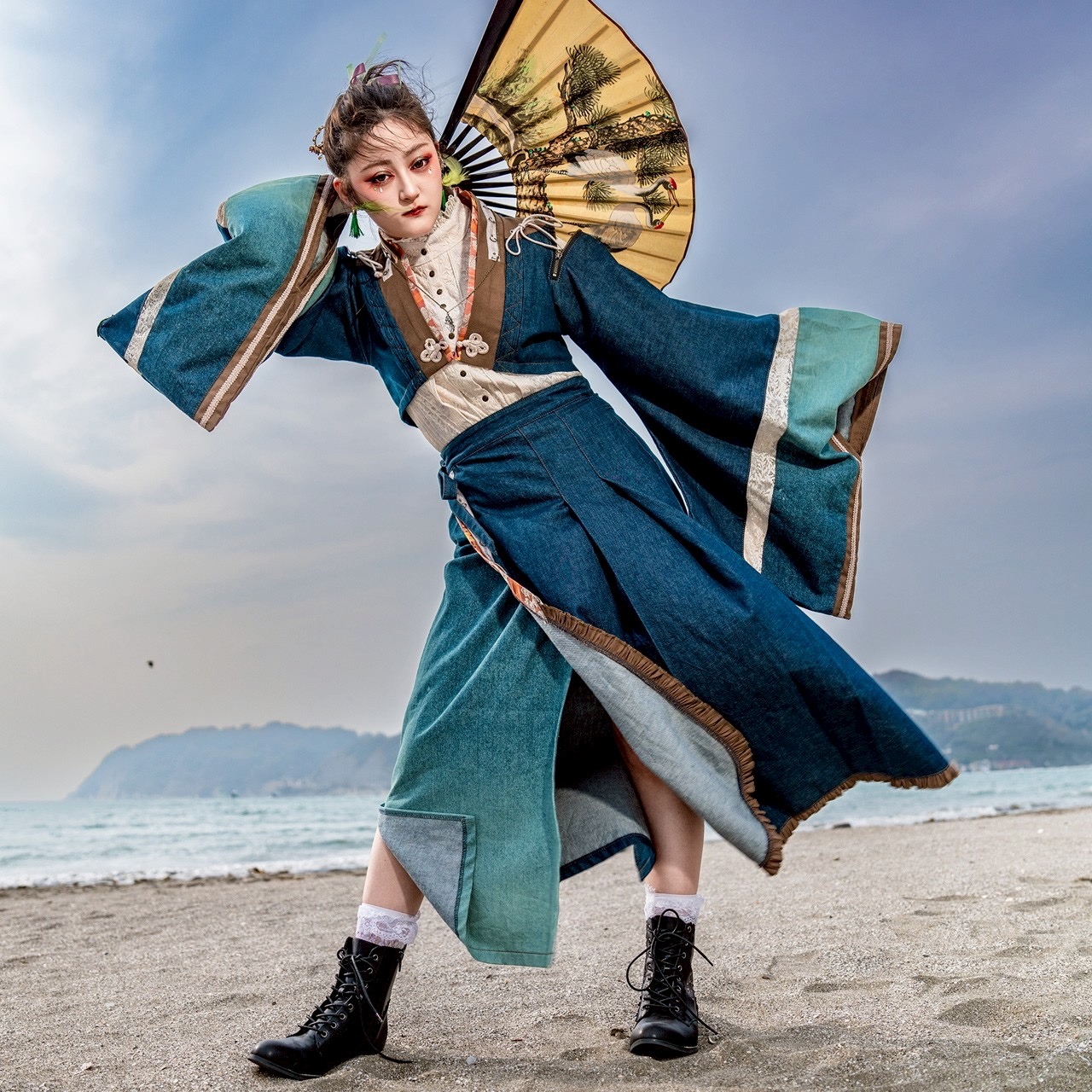 琉球浪漫物語～第二章　岡山産デニム巻きすかーと