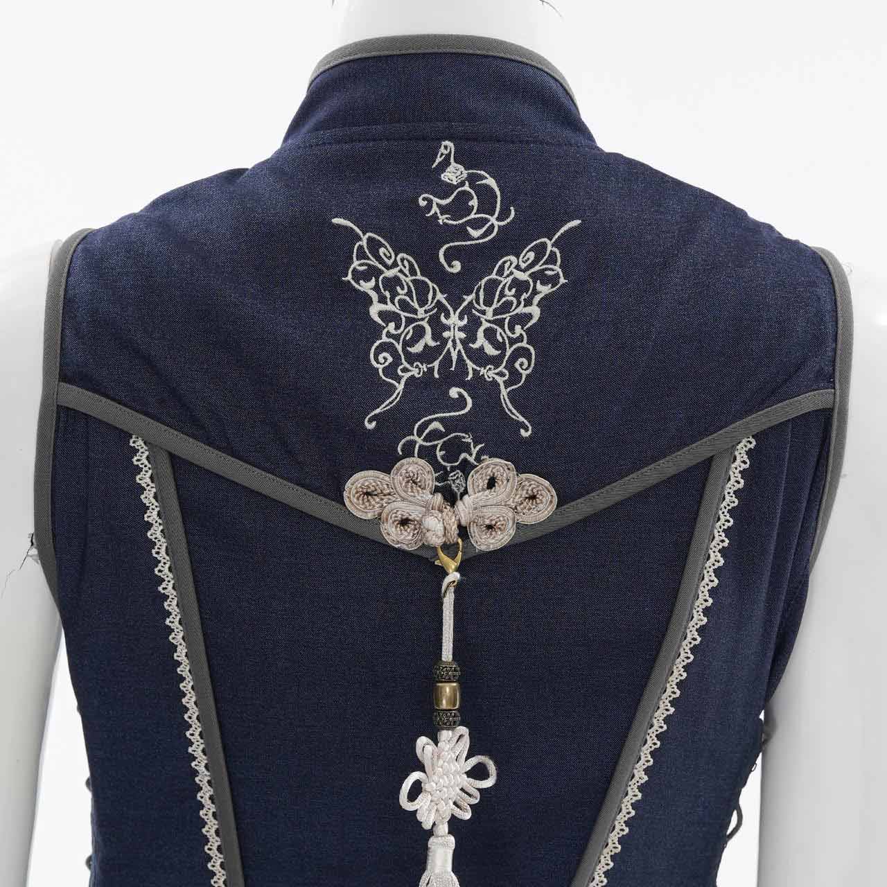 Ozz Onest 和チャイナ カットソー 紅葉刺繍 ブラック OZZON JAPAN / 酔夢チャイナドレス