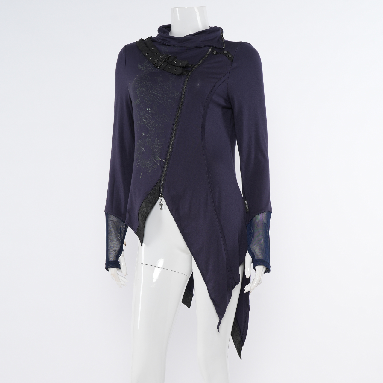 Asymmetric Cardigan with Dragon Print 3532104l