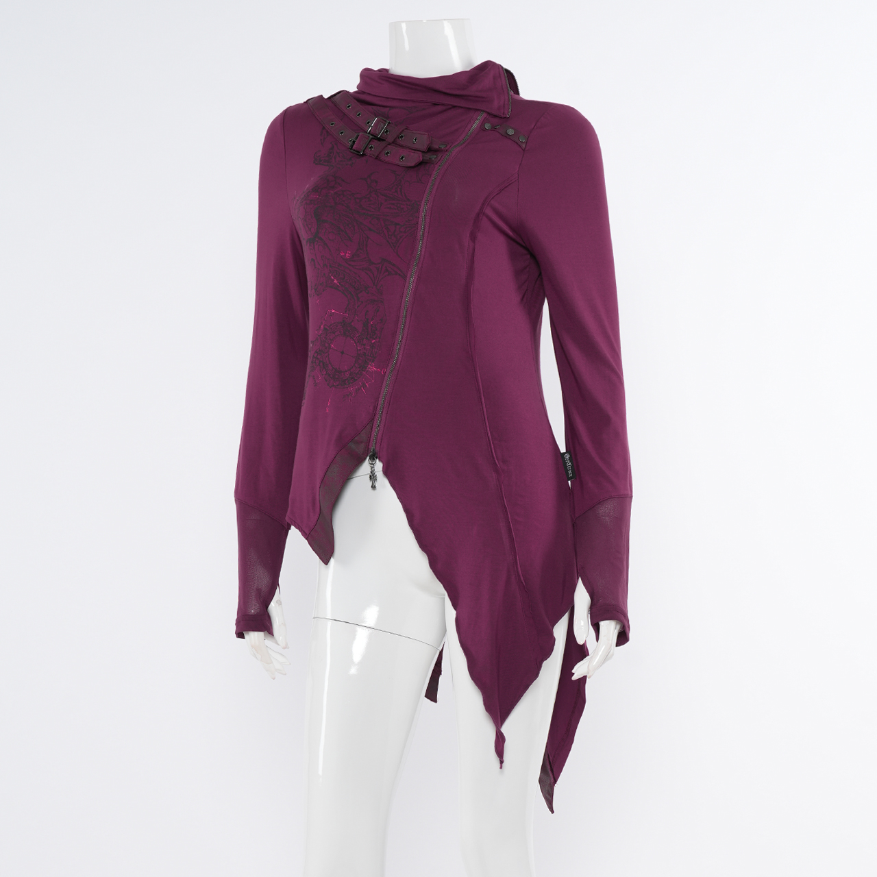 Asymmetric Cardigan with Dragon Print 3532104m