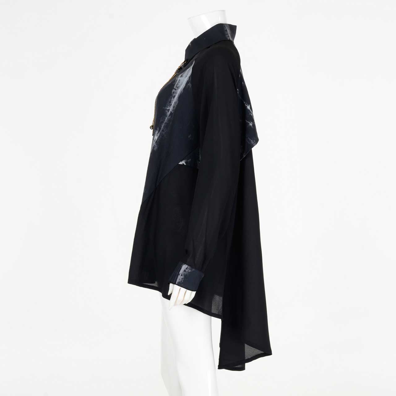 人気 白薔薇刺繍ロングジャケット（黒） OZZON （OZZON 琉球 / JAPAN ジャケット・アウター