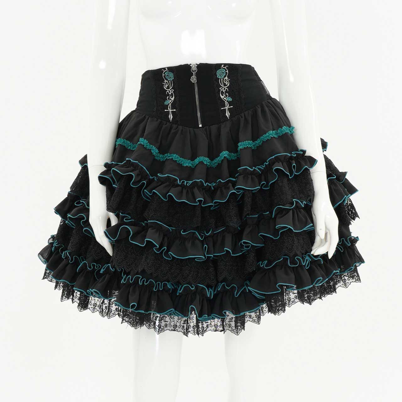 OzzOnオッズオン　ネイビー オーバースカート付きフリルスカート OzzOnオッズオン ネイビー オーバースカート付きフリルスカート