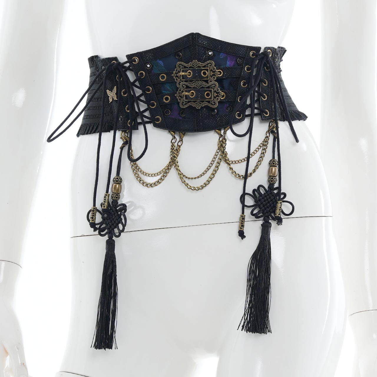 鱗紋コルセットベルト