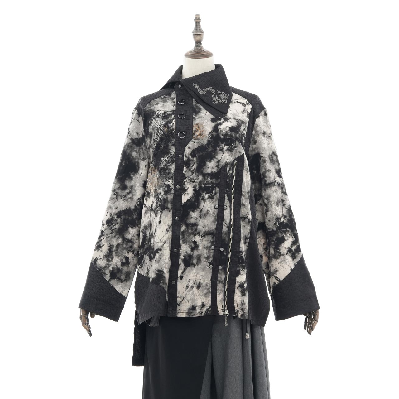 琉球浪漫物語～第三章～龍刺繍入りアシンメトリーシャツ